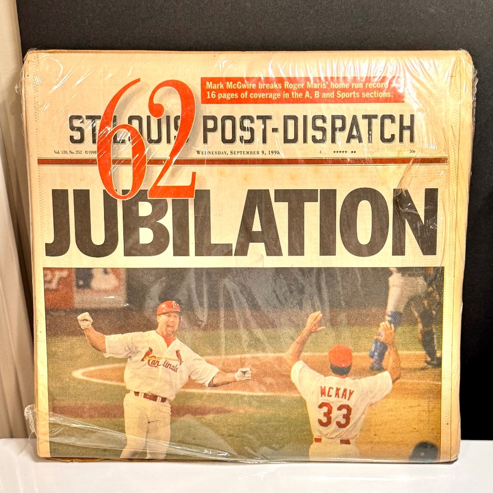 1998 Mark McGwire Home Run Record Newspapers St. Louis Post Dispatch